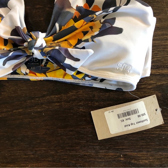 🌻NWT Albion Sunflower Top Knot Swim Bikini Top XS - Picture 3 of 6